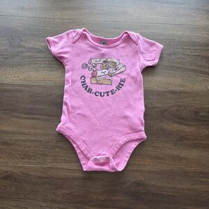 CHAR-CUTE-RIE Baby Girl Onesie SIZE: 6-12 Months